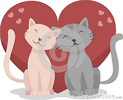 Cats in love Vector Illustration
