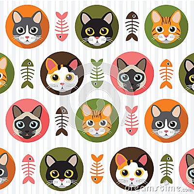 Cats pattern Vector Illustration