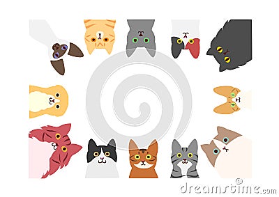Cats rectangle frame Vector Illustration