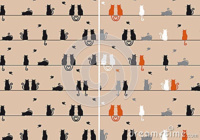 Cats seamless pattern, vector Vector Illustration