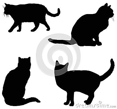 Cats silhouette Vector Illustration