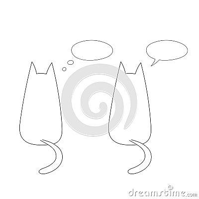 Cats with speech bubbles Vector Illustration