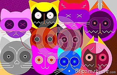 Cats vector illustration Vector Illustration