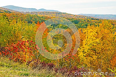 Catskill Mountains in Fall color Stock Photo