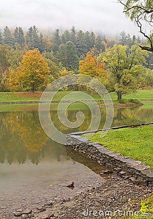 Catskills Lake Stony Shore Stock Photo