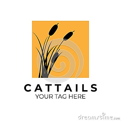 cattails logo vintage vector illustration design Vector Illustration