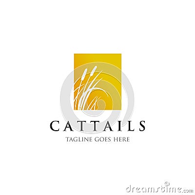 Cattails / reed logo designs inspirations Vector Illustration