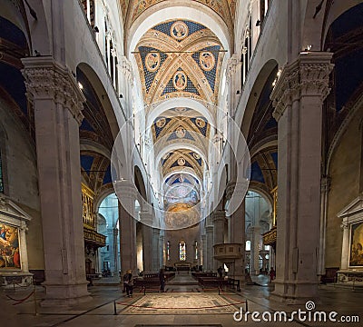 Cattedrale di San Martino in Lucca interior with oil paitings Editorial Stock Photo