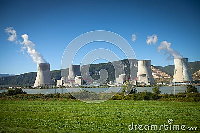 Cattenom Nuclear Power Plant - France Stock Photo