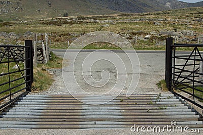 Cattle grid. Stock Photo