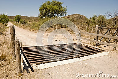 Cattle Grid Stock Photo