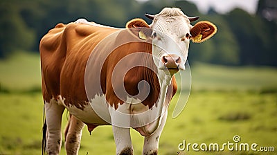 cattle guernsey cow Cartoon Illustration