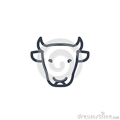 Cattle icon, cow head, cattle farm linear sign Vector Illustration