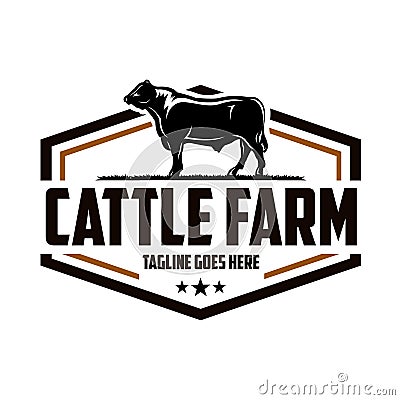 Cattle ranch ready made logo design. Cattle Ranch logo template Vector Illustration