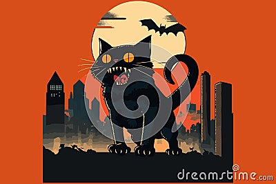 Catzilla vector illustration Vector Illustration