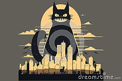 Catzilla vector illustration Vector Illustration