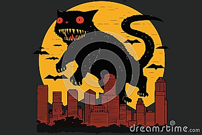 Catzilla vector illustration Vector Illustration