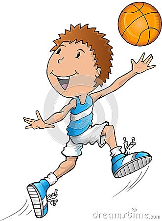 Caucasian Basketball Player Vector Illustration