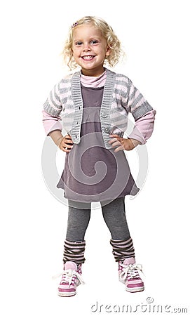 Caucasian blond little girl Stock Photo