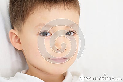 Caucasian boy portrait five years old Stock Photo