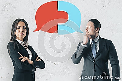 Caucasian colleagues communicating Stock Photo