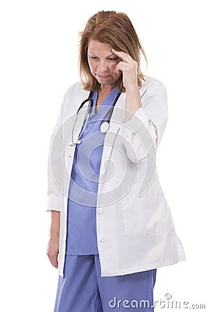 Caucasian doctor on white Stock Photo
