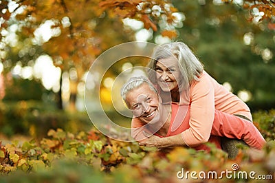 Caucasian elder couple Stock Photo