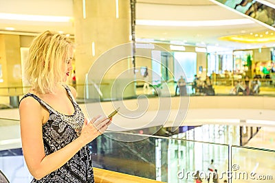 Singapore woman shopping mall Stock Photo