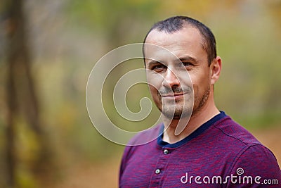 Caucasian man outdoor, closeup Stock Photo