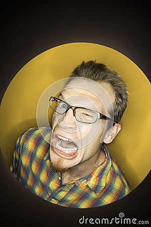 Caucasian man winking. Stock Photo