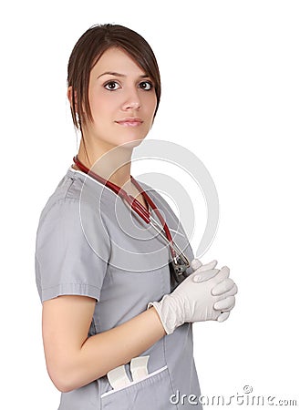 Caucasian nurse Stock Photo