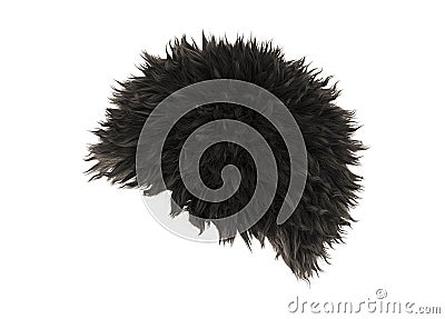 Caucasian papakha black on isolated background 3d rendering Stock Photo