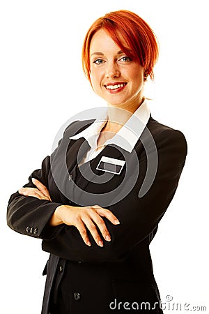 Caucasian woman as hotel worker Stock Photo