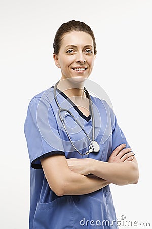 Caucasian woman doctor. Stock Photo