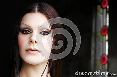 Caucasian woman face Stock Photo