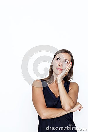 Caucasian woman thinking Stock Photo