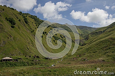 Caucasus mountains, canyon of Argun. Road to Shatili Stock Photo