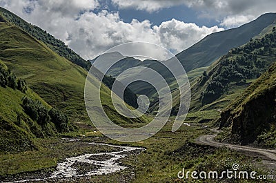 Caucasus mountains, canyon of Argun. Road to Shatili , Georgia, Stock Photo