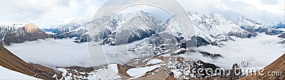 Caucasus Mountains Panorama Stock Photo