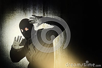 Caught burglar Stock Photo