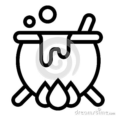 Cauldron line icon. Pot vector illustration isolated on white. Boiler outline style design, designed for web and app Vector Illustration