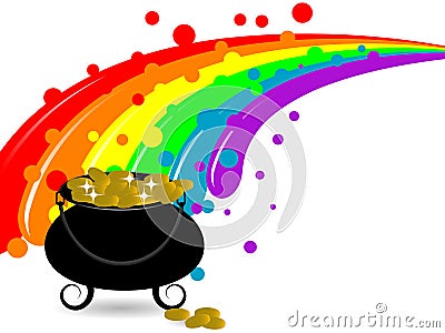 Cauldron with money Vector Illustration