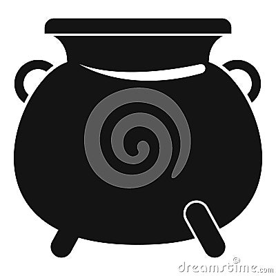 Cauldron pot icon, simple style Cartoon Illustration