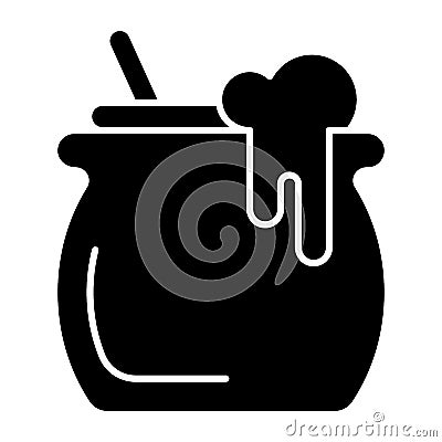 Cauldron solid icon. Brew vector illustration isolated on white. Pot glyph style design, designed for web and app. Eps Vector Illustration