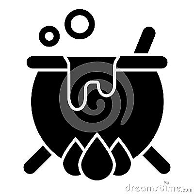 Cauldron solid icon. Pot vector illustration isolated on white. Boiler glyph style design, designed for web and app. Eps Vector Illustration