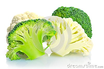 Cauliflower and broccoli vegettable Stock Photo