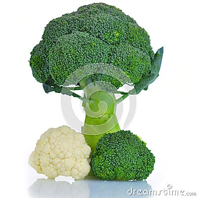 Cauliflower and broccoli vegettable Stock Photo