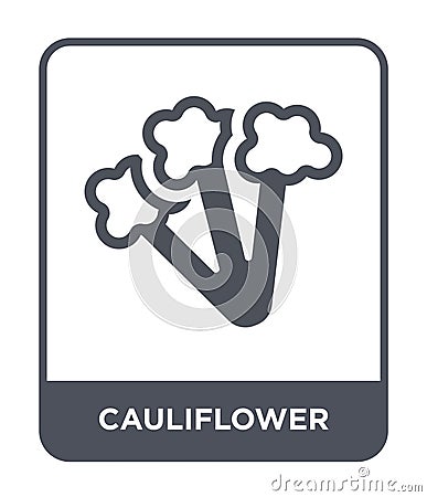 cauliflower icon in trendy design style. cauliflower icon isolated on white background. cauliflower vector icon simple and modern Vector Illustration