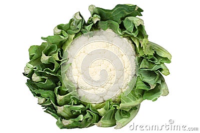 Cauliflower top view vegetable isolated on white Stock Photo