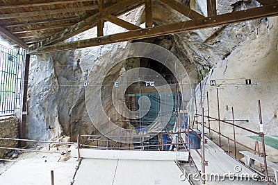 Caune de Arago site, Tautavel Stock Photo